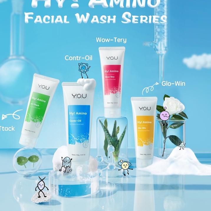 Paket Hemat CS88 YOU Hy Amino Facial Wash | Oil Control, Hydrating, Brightening, Anti-Acne, Sabun Cu