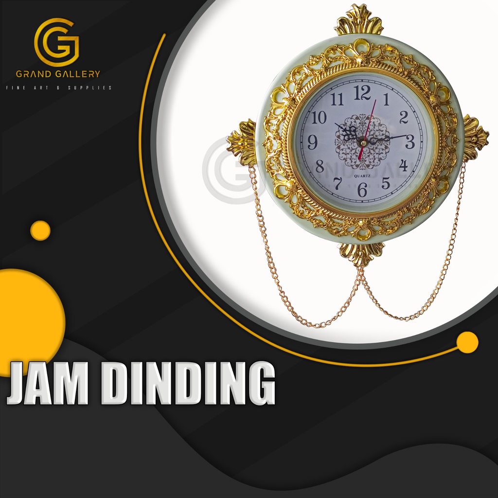 QUARTZ CLOCK - JAM DINDING BERUKIR GOLD/JAM DINDING UNIK