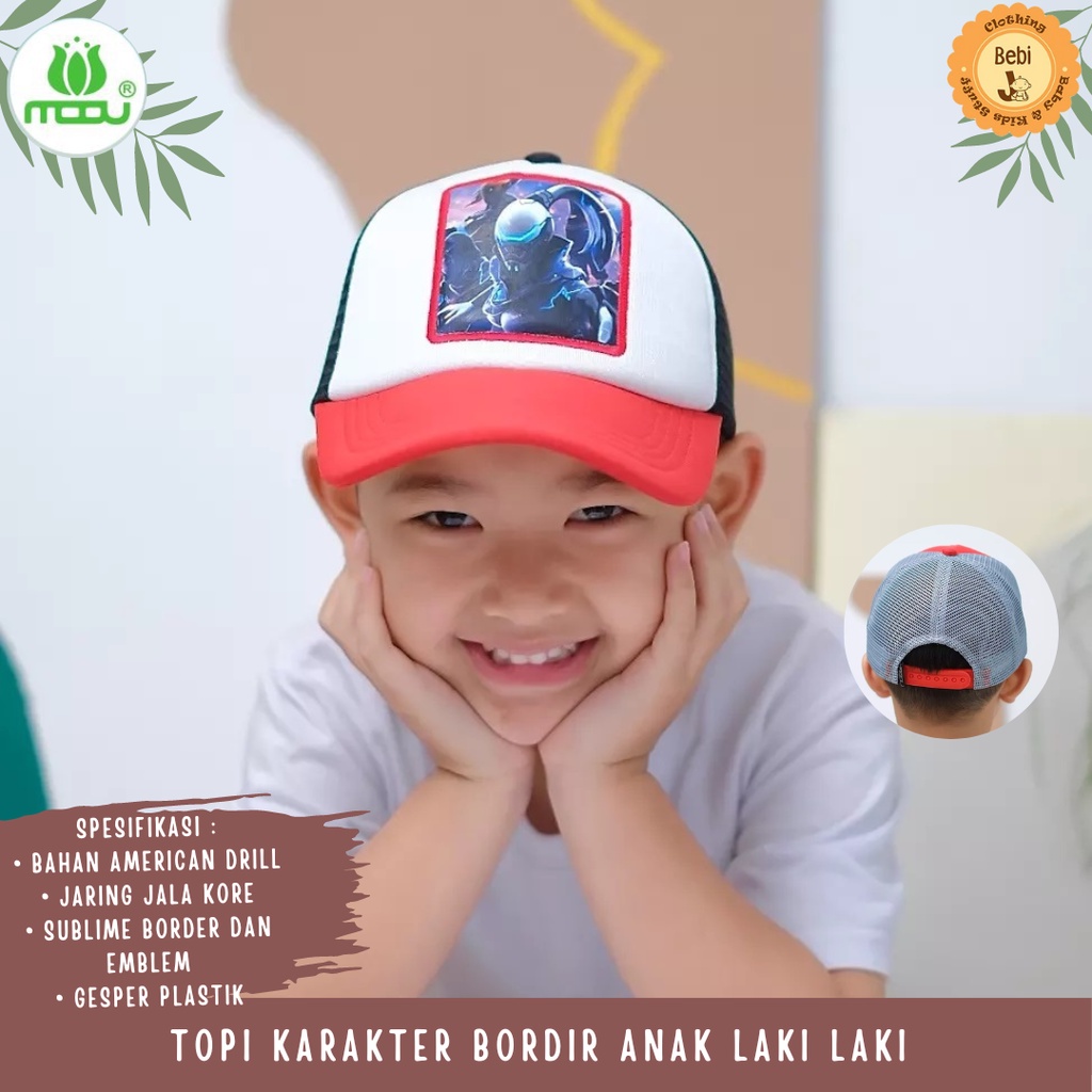 TOPI KARAKTER BORDIR ANAK LAKI LAKI