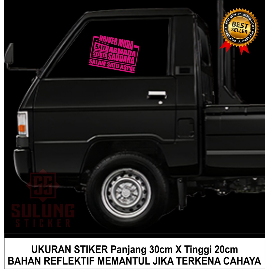 Stiker Mobil Kata Lucu Pick up L300 Truk Cutting Vinil Variasi Pintu Kaca Samping