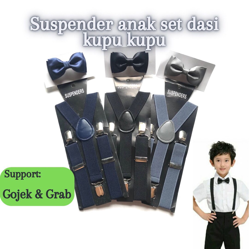 SUSPENDER ANAK REMAJA SET DASI KUPU KUPU | TALI JOJON | TALI KODOK