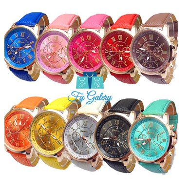 FYGALERY J100 Jam Tangan Kasual Fashion Leather Analog Quartz Fashion Wanita Murah