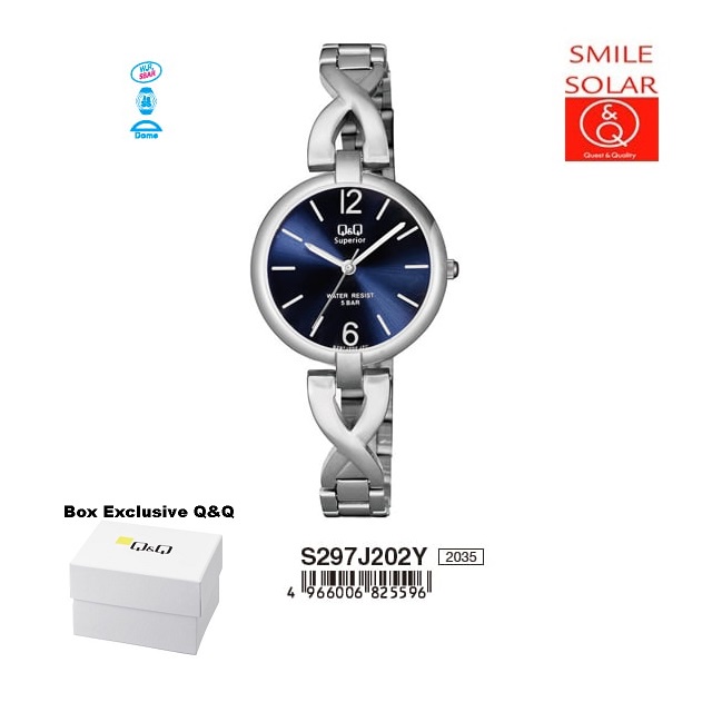 Jam Tangan Wanita Casual Business Rantai Stainless Steel Analog Original Q&amp;Q QnQ QQ S297 S297J Series