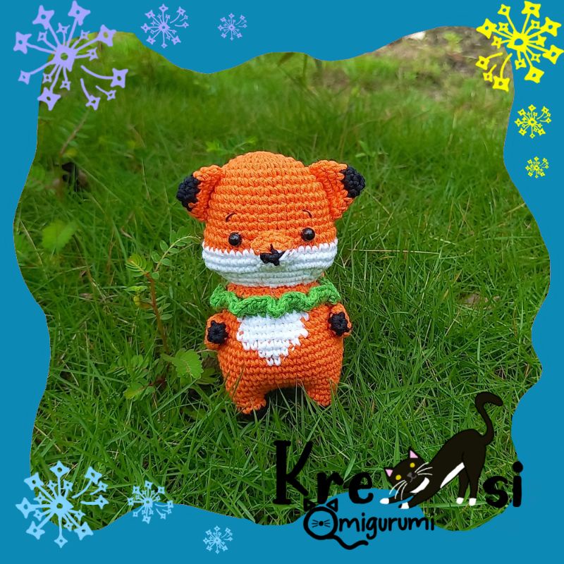 Gantungan kunci amigurumi rubah/boneka rajut rubah/fox amigurumi/gantungan kunci rajut rubah/fox cro