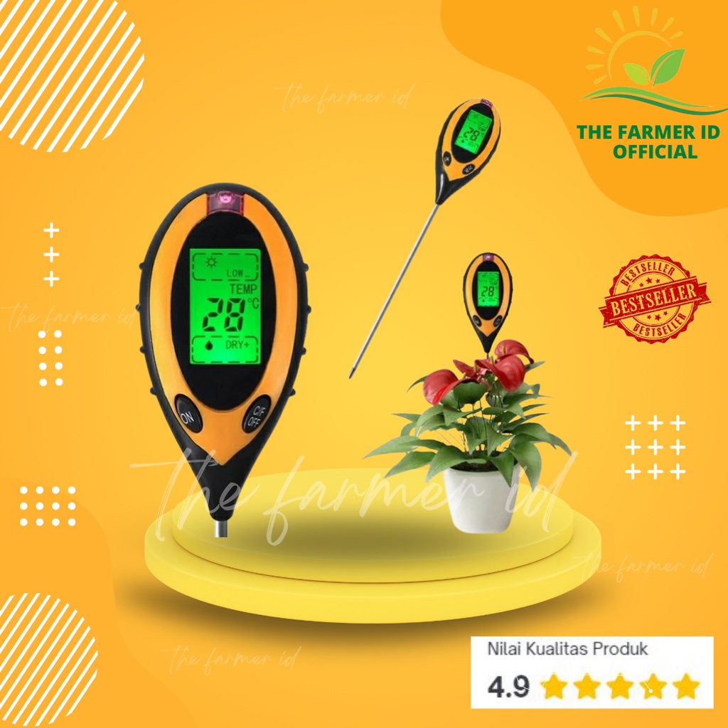 PH Meter Tanah Digital - Soil Analizer 4 in 1