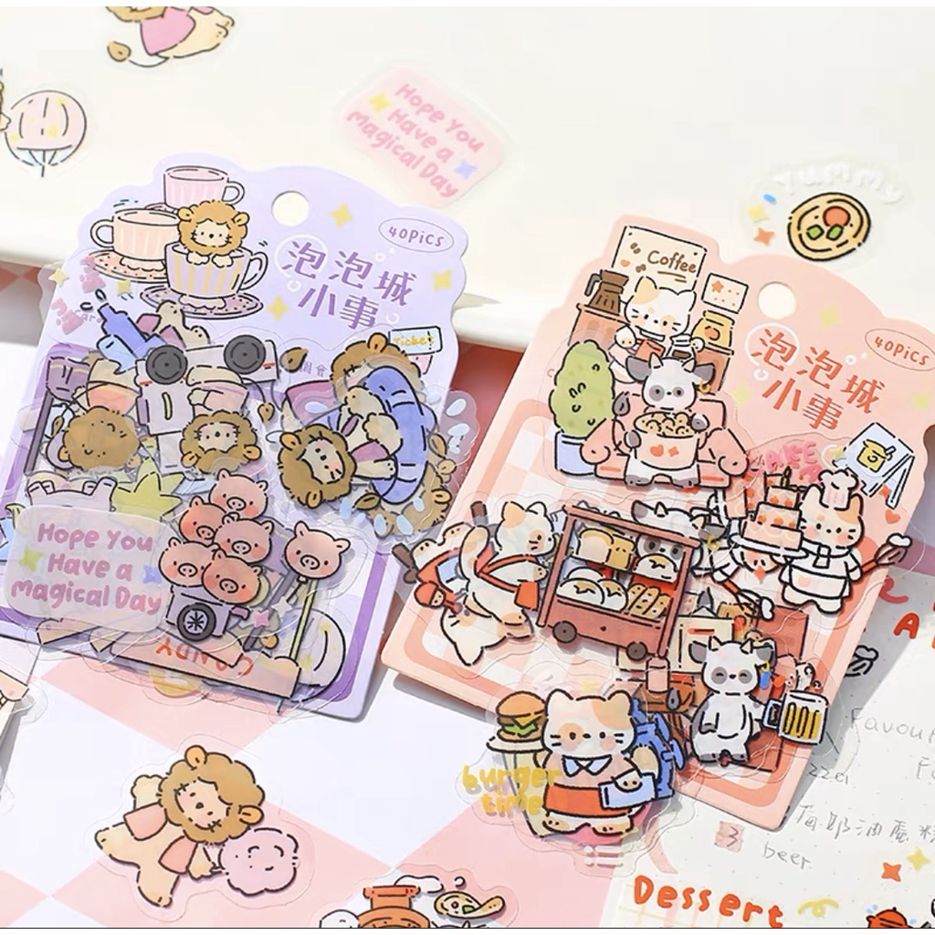 20pcs kartun Deco Sticker Tumblr Scrapbooking Book Journal Kartun ST20 tema cartoon