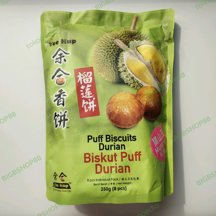 

Yee Hup Puff Biscuit Durian Musang King 8pcs 250gr Biskuit Malaysia