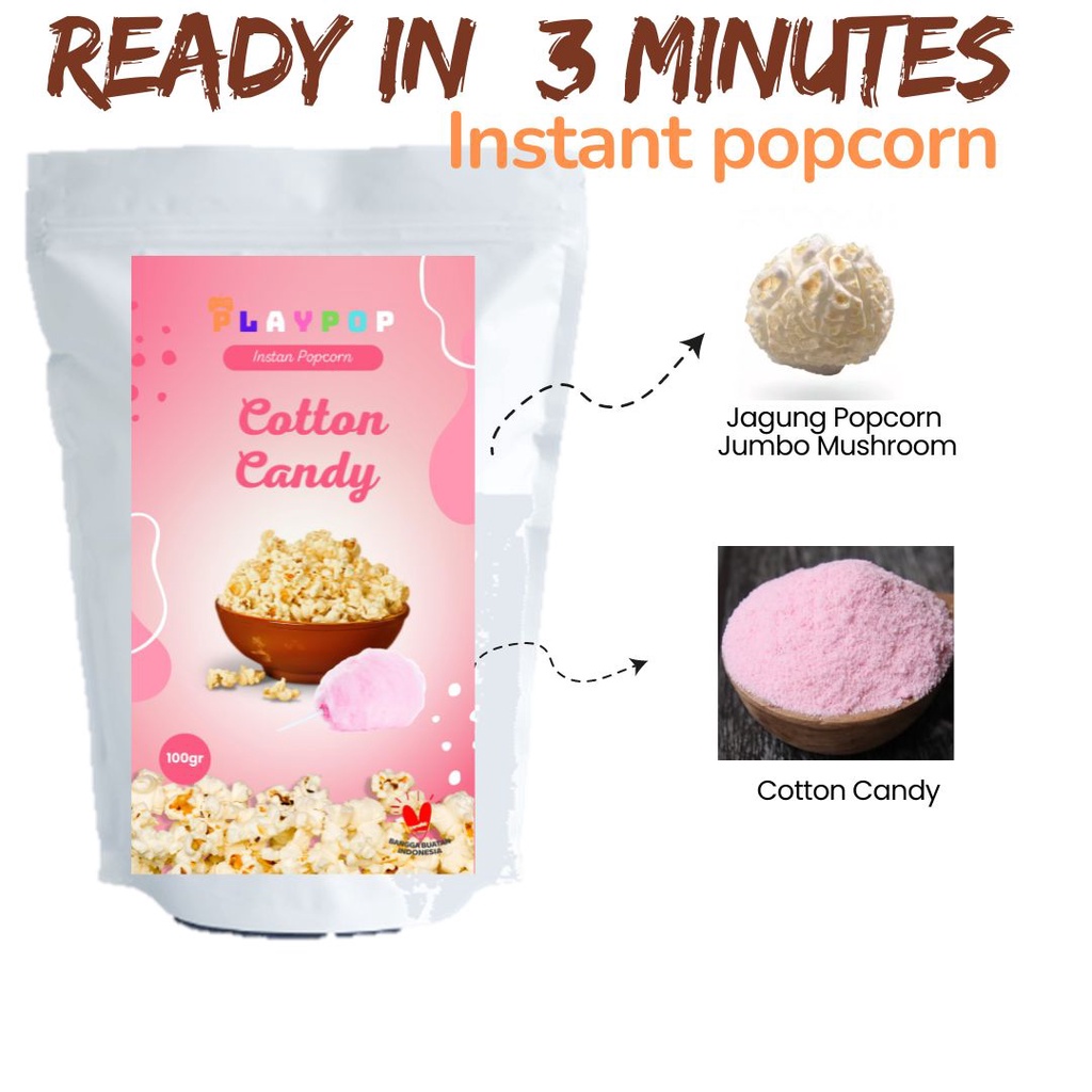 

Playpop Popcorn Instant Gourmet Cotton Candy Popcorn Rasa Cotton Candy Cemilan Popcorn XXI 100gram