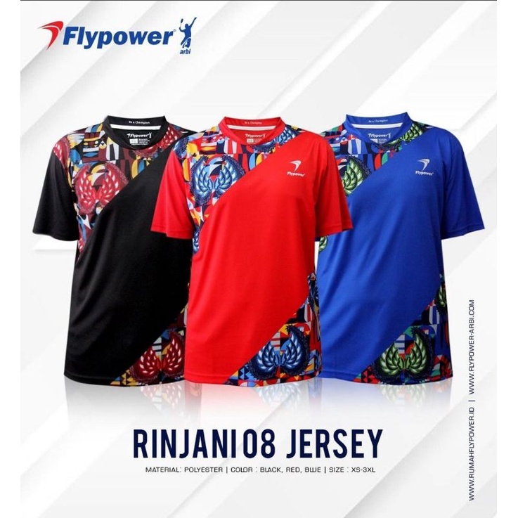 Kaos badminton flypower rinjani 08