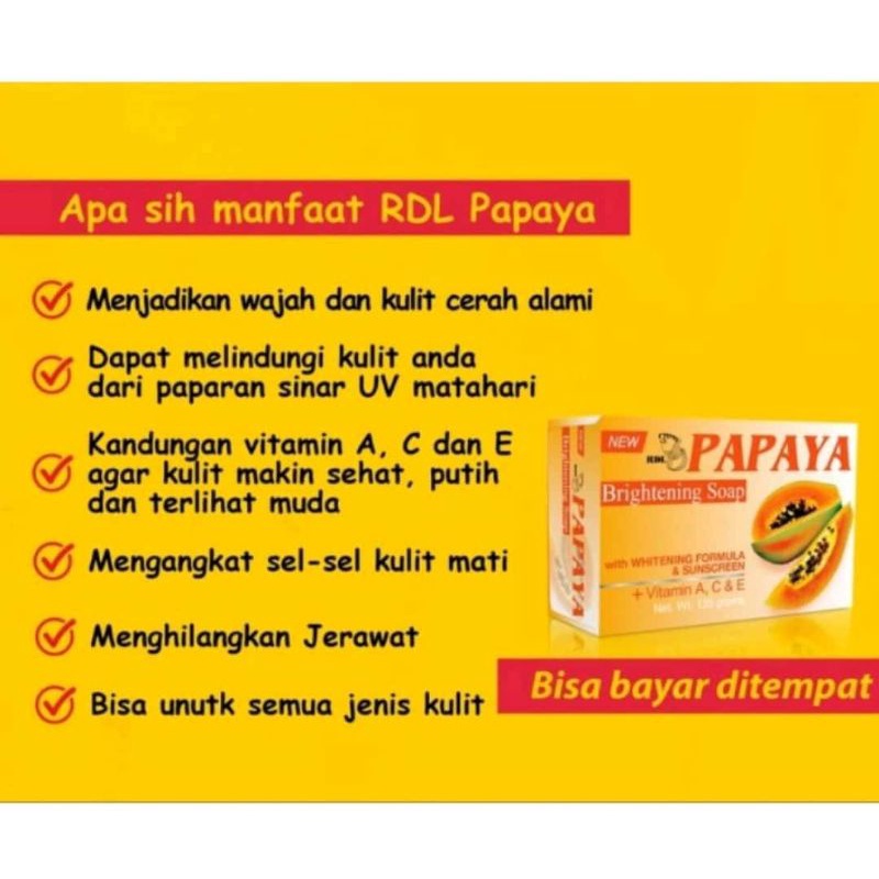 RDL SABUN PAPAYA ORIGINAL 100%