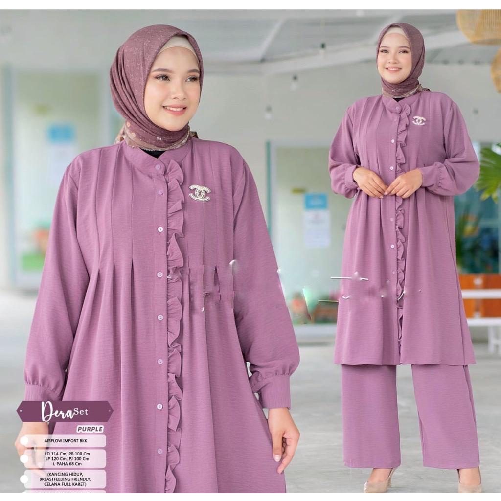 ASOFA SETELAN LONGTUNIK ONESET PREMIUM WANITA MUSLIMAH AIRFLOW CRINCKLE DEODORA