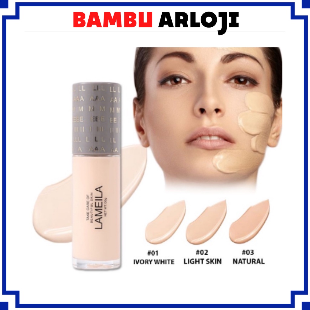 BAJ  Lameila New Fondation Tiga Warna Foundation Waterproof Krim Pelembab Wajah &amp; Pemutih Wajah Anti Air dan Tahan Lama Matte + Poreless Liquid Matte Foundation Make Up 30ml 3055 AK093