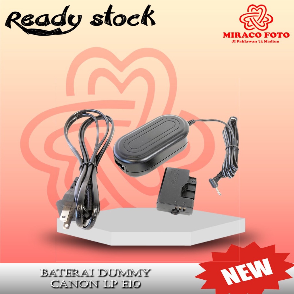 Dummy Battery Canon LP-E10 - DC Coupler Baterai untuk VLOG & Timelapse
