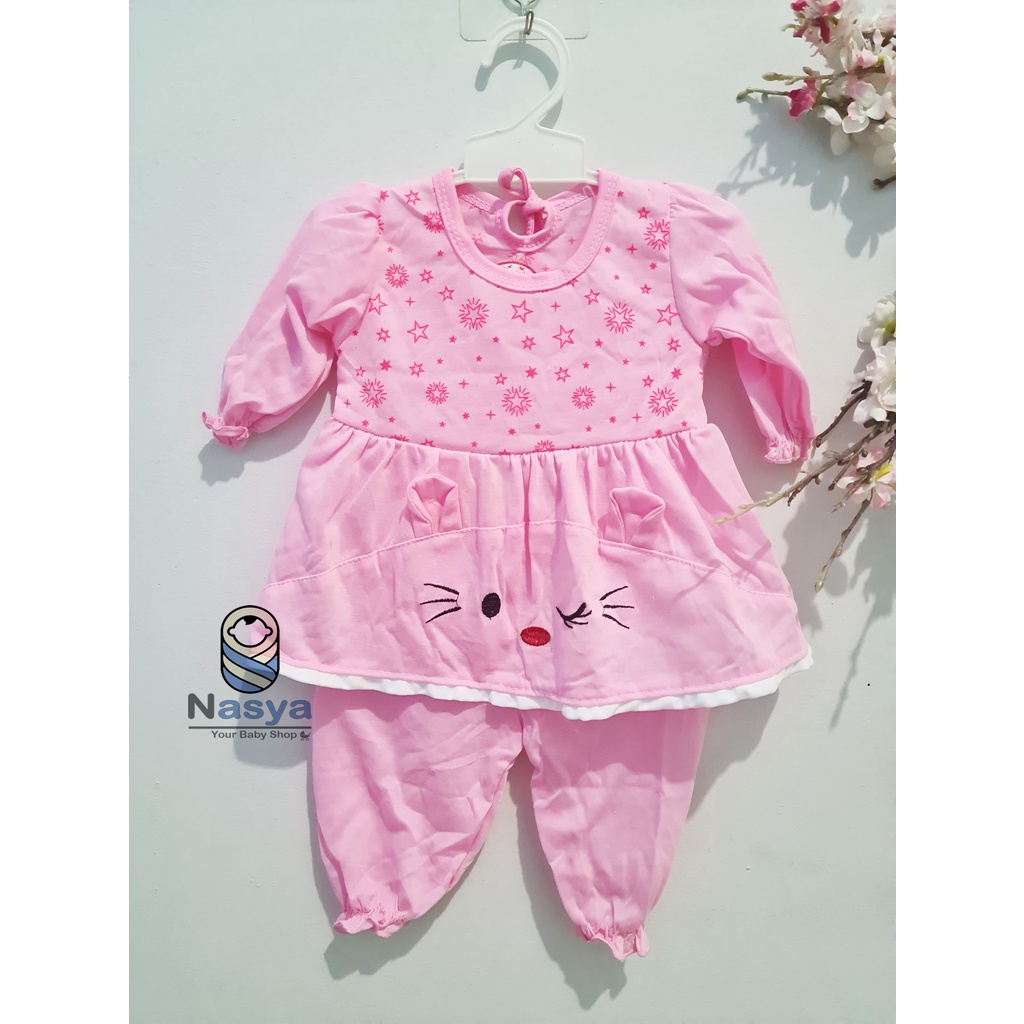 [N-021] Setelan Baju Panjang Bayi girl (3-6 bulan)