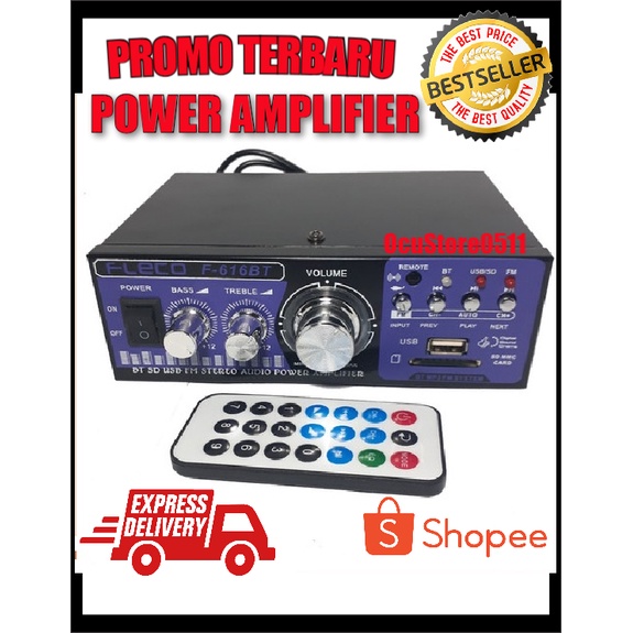 PROMO POWER AMPLIFIER BLUETOOTH F-616BT/AMPLIFIER SALON AKTIF F 616bt/POWER AMPLIFIER &amp; MIXER /AMPLI FLECO