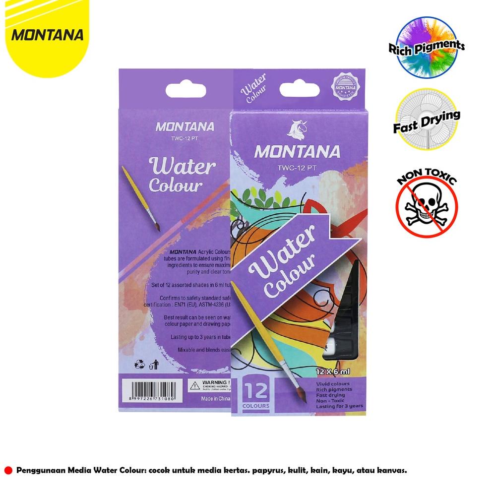 

[ART. 86077] Montana WaterColor 12 Warna/Cat Air Montana TWC-12 PT /WaterColor Tube