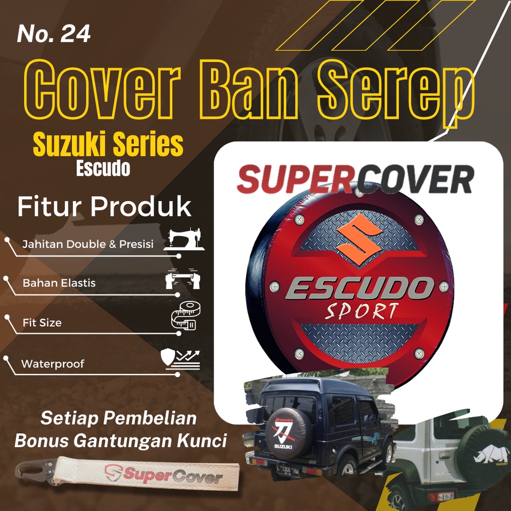 Sarung Ban Serep Suzuki Escudo Cover Ban Serep Kulit Sintetis Suzuki Escudo 24 Penutup Pelindung Sel