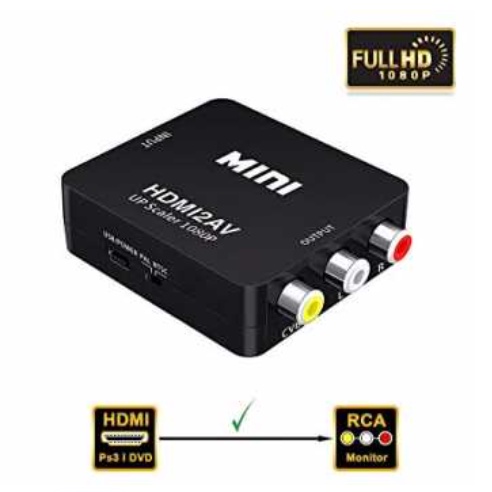 CONVERTER HDMI TO AV RCA ORIGINAL FULL HD 1080P/ KONEKTOR HDMI TO TV TABUNG/ KABEL HDMI TO RCA AV Mini