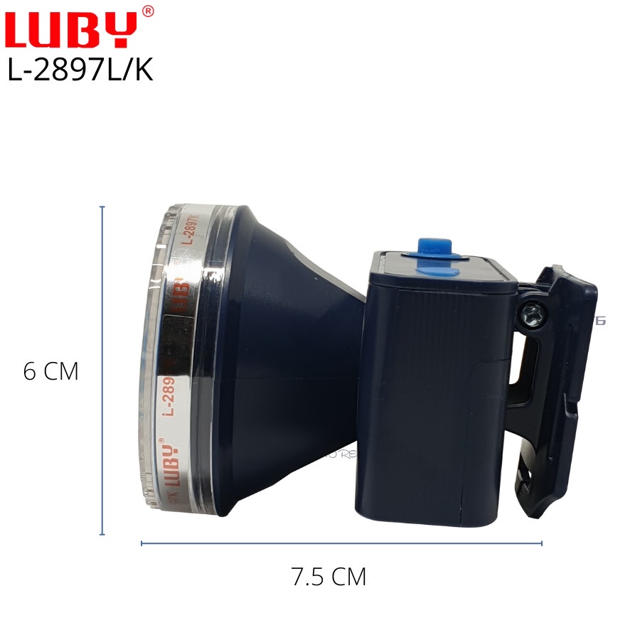 LUBY L-2897L Senter Kepala Led 10 Watt Headlamp Waterproof Cahaya Putih Charger Original