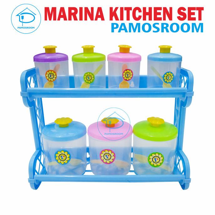 Tempat Bumbu Plastik Set Rak Bumbu Dapur Minimalis