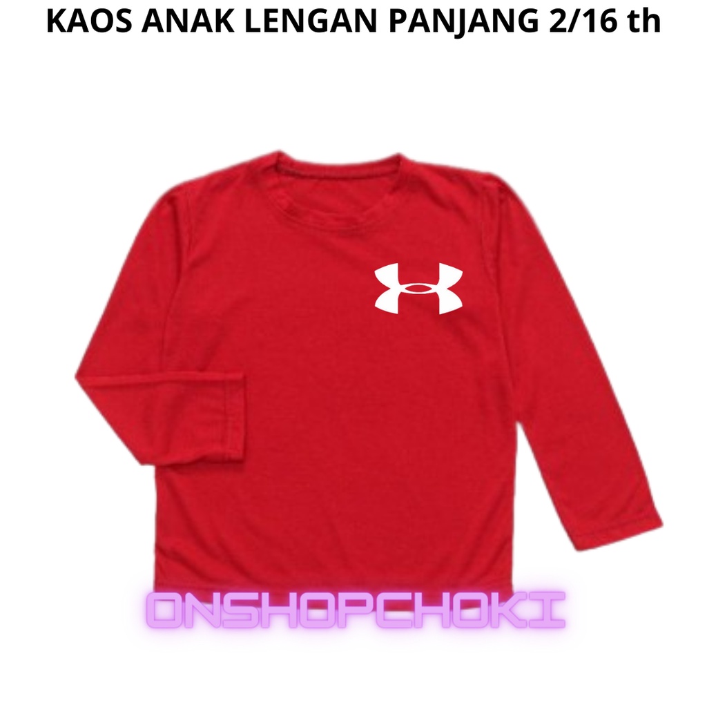 KAOS ANAK LENGAN PANJANG LOGO UN AMR UNISEX USIA 2/16 TH CEWEK/COWOK COTTON COMBED