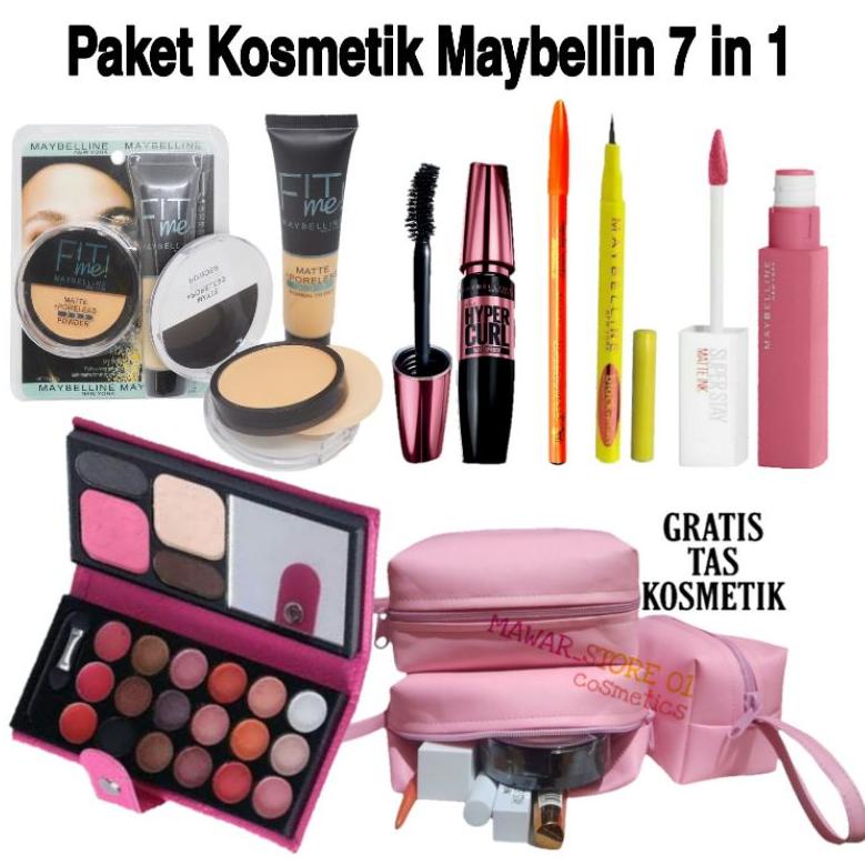 BIG DISCOUNT [Dapat Emas] Paket Kosmetik Maybelline Fit Me Lengkap 7 in 1 - Make Up Maybelline Fit M