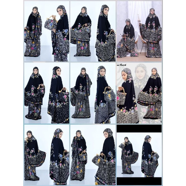 Mukena Batik Mukena Encim Hitam Batik Cap