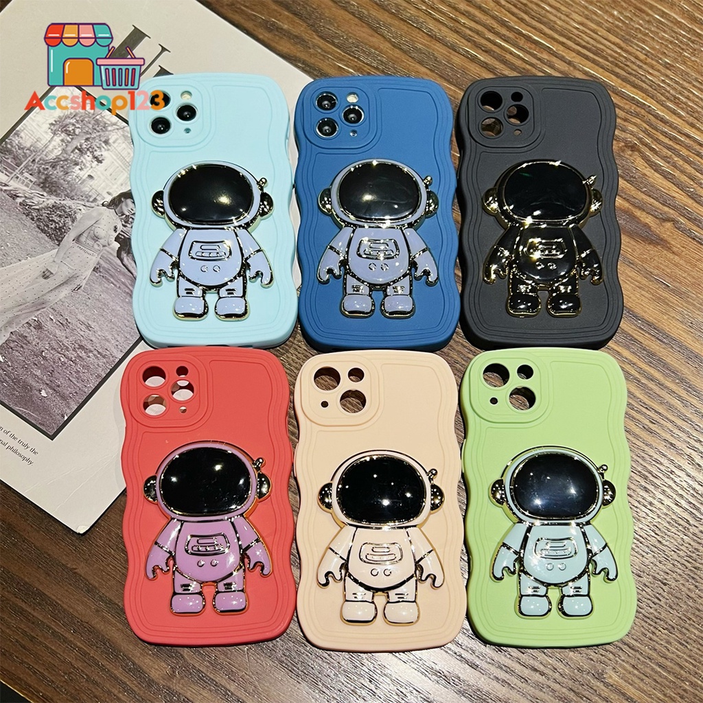 GS001 SOFTCASE WAVY GELOMBANG SPACE ASTRONOT 3D STAND HP UNTUK XIAOMI REDMI 4A 4X 5A A1+ 6A 8 8A 9 9
