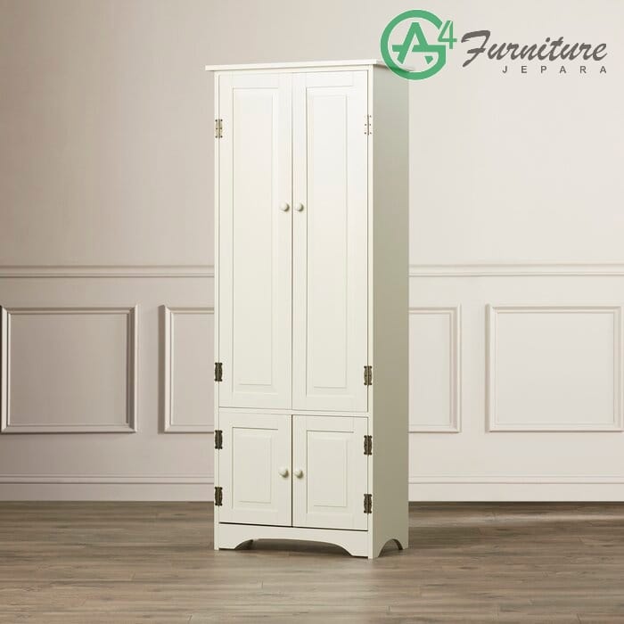 Lemari Dapur Assia Duco Putih 2 Pintu - Kayu Mahoni