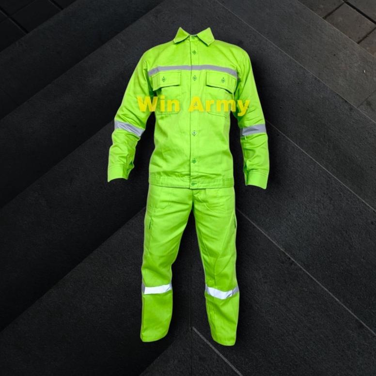 Setelan Wearpack Safety / Setelan Katelpak Baju dan celana / Seragam Kerja Proyek Terlengkap Murah