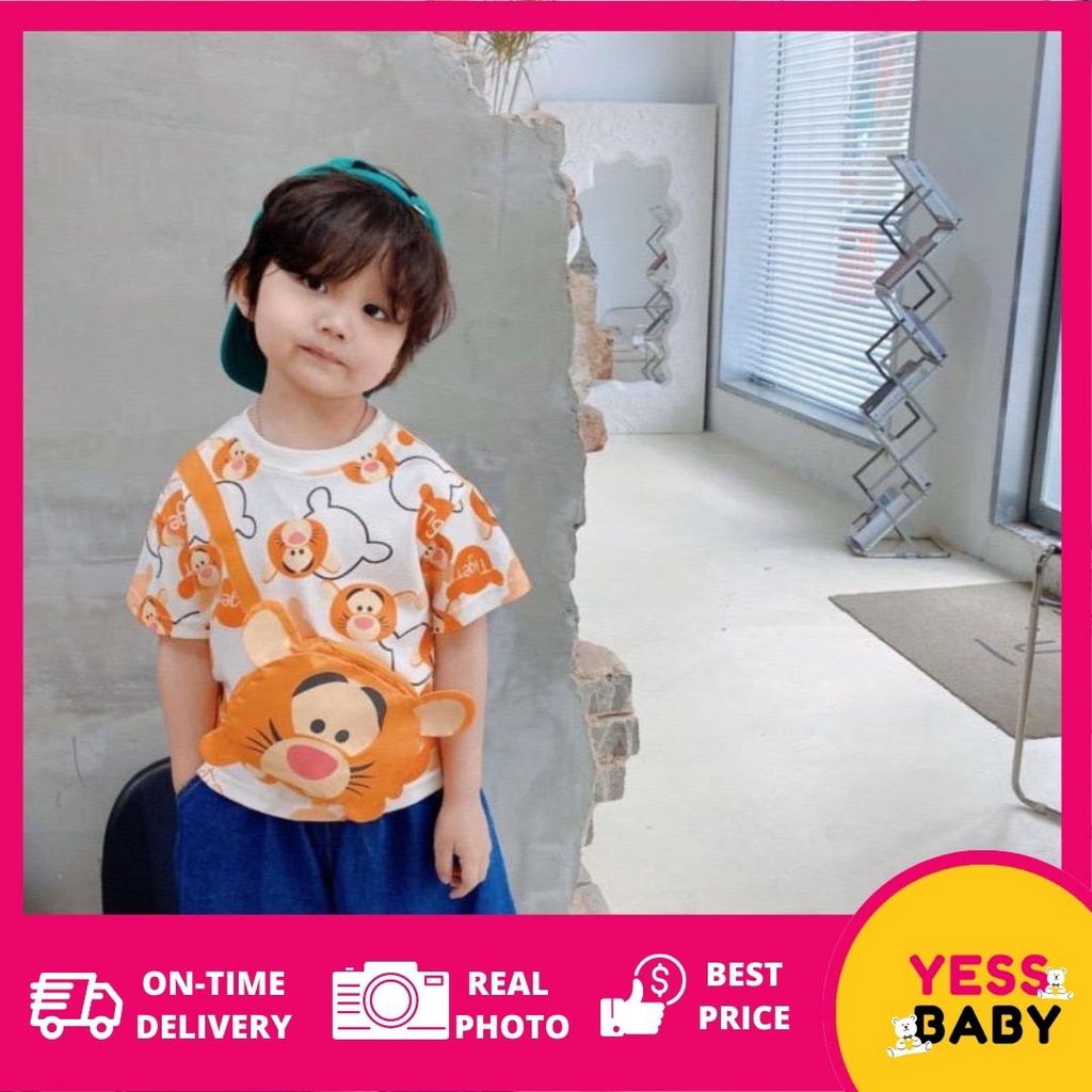 YESSBABY 1-9tahun TSUM LOTSO Gaun anak perempuan baru/versi Korea kartun rok denim dua potong palsu/rok kasual bayi perempuan/Dress baju anak cewek/baju anak perempuan 1tahun 2tahun 3tahun kado ulang tahun anak perempuan