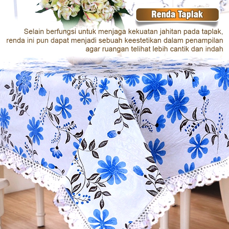 Taplak Meja Makan Bangku Motif Bunga Terbaru Ukuran Jumbo 120x152cm Bahan Anti Air Perlengkapan Dekorasi Rumah Tangga Import TAPLAK ALAS MEJA SERBAGUNA