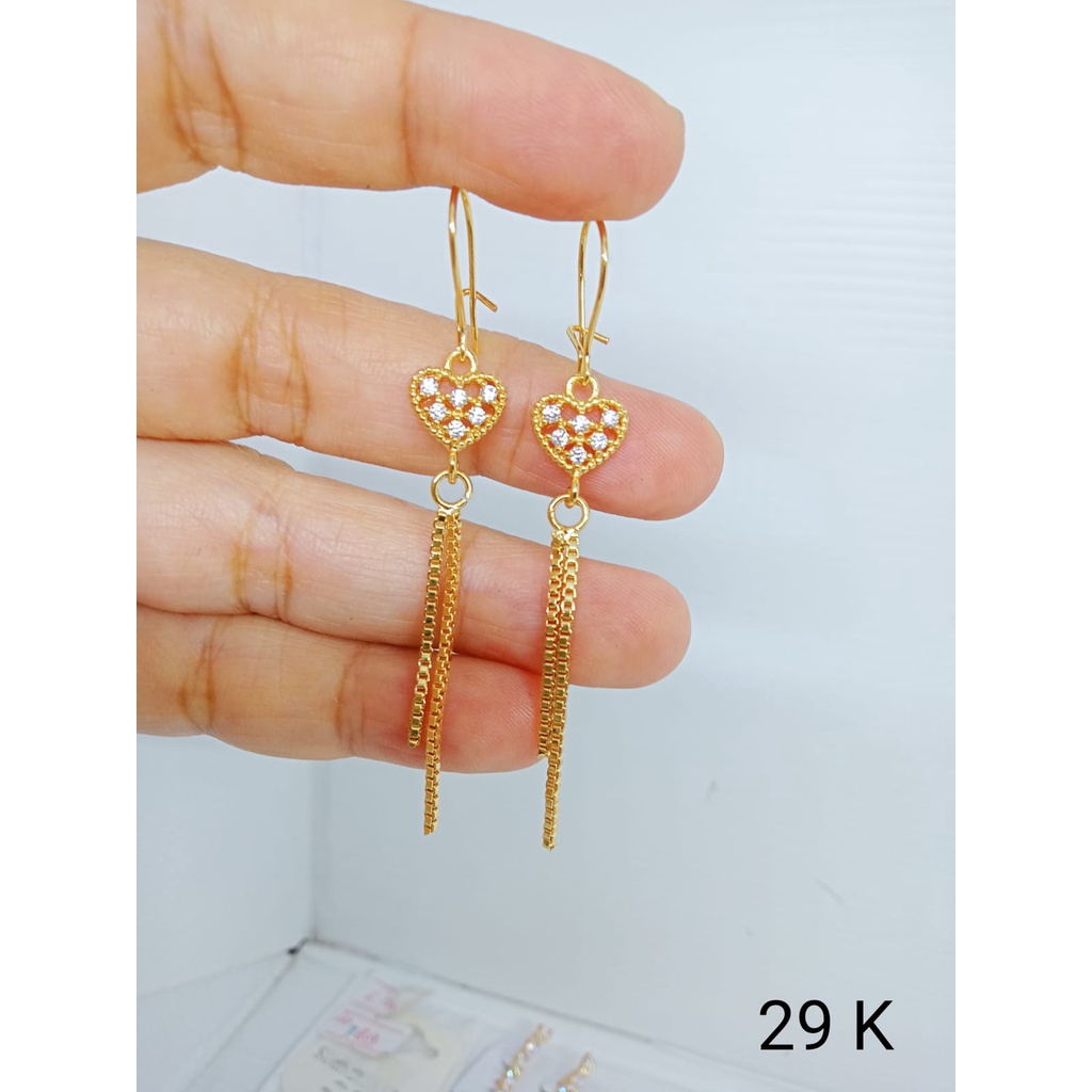 ANTING PANJANG PERHIASAN IMITASI LAPIS EMAS