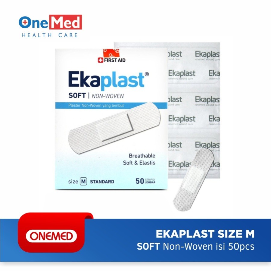 Onemed Plester Luka Non Woven Ekaplast Soft M Box Isi 50 Strip OJ