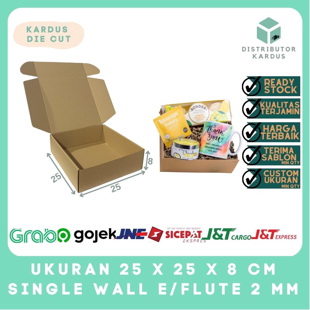 

Kardus box die cut packing 25x25x8 MURAH