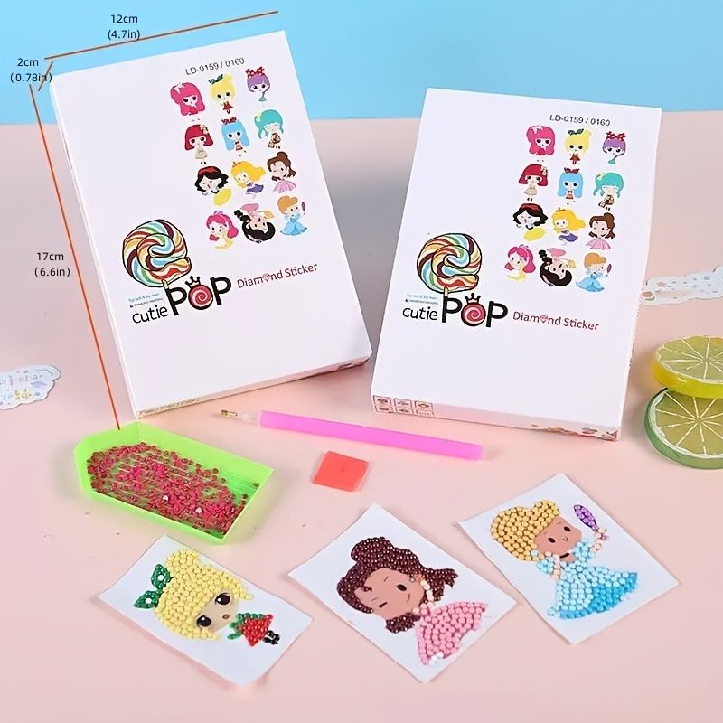 DIY Mainan Anak Sticker Diamond Painting/ Sticker DIY Diamond Cutie Pop/ Stiker Edukasi/ Painting Sticker Korea