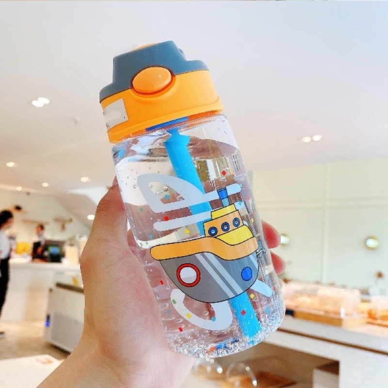 Botol Minum Anak Flip Plop Motif Karakter 480ml