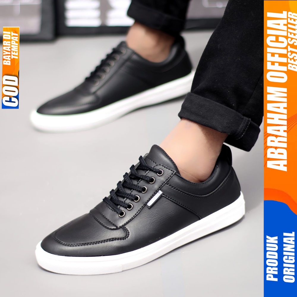 ABRHM x TIAGO Sepatu Kasual Pria Sepatu Pria Casual Sneakers Cowok/Cowo Ori Sepatu Casual Kulit Pu Sepatu Kerja Kantor Semi Formal Anti Slip Kuliah Kondangan Gaya keren Kekinian Murah Terlaris