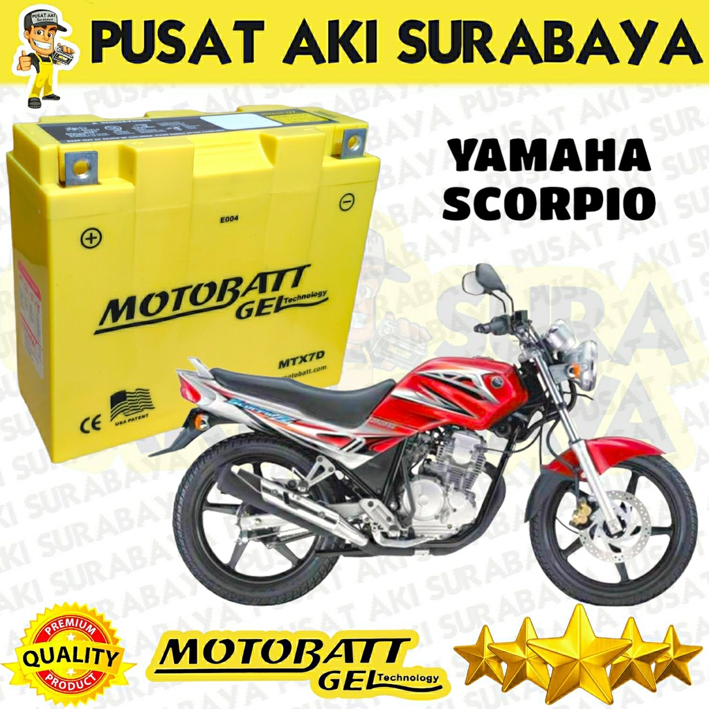 ⭐⭐⭐⭐ MOTOBATT ASLI MTX7D AKI MOTOR ORIGINAL ACCU YAMAHA SCORPIO Z NOUVO Z HONDA TIREV TIGER REVO JAMINAN GARANSI YUASA YB7B-B