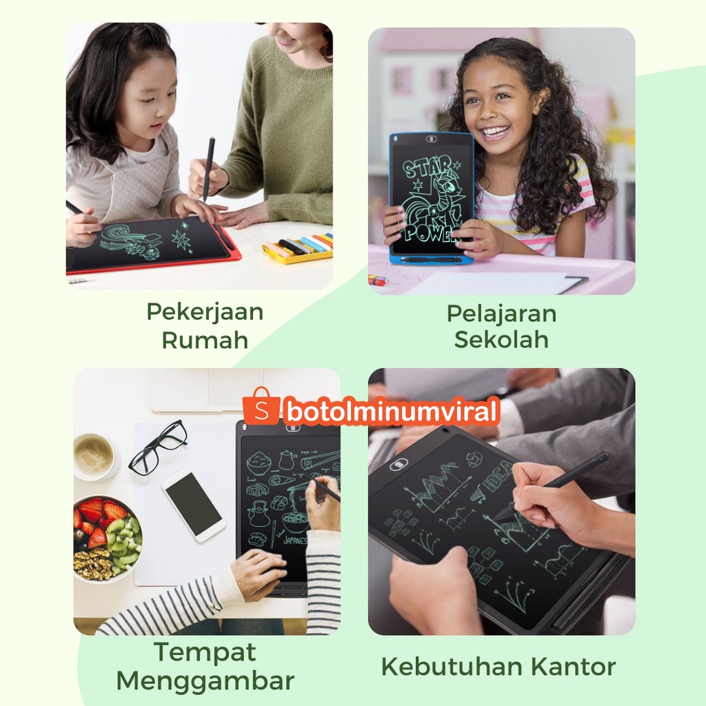 LCD Writing Anak Drawing Pad Papan Tulis Gambar Anak Tablet Premium