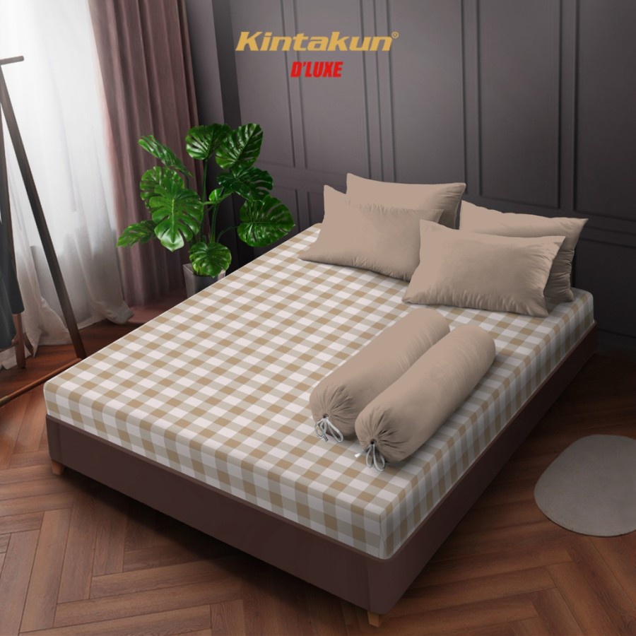 Kintakun Sprei 160/180/200 Litani Aesthetic Dluxe B2 Microtex Coklat