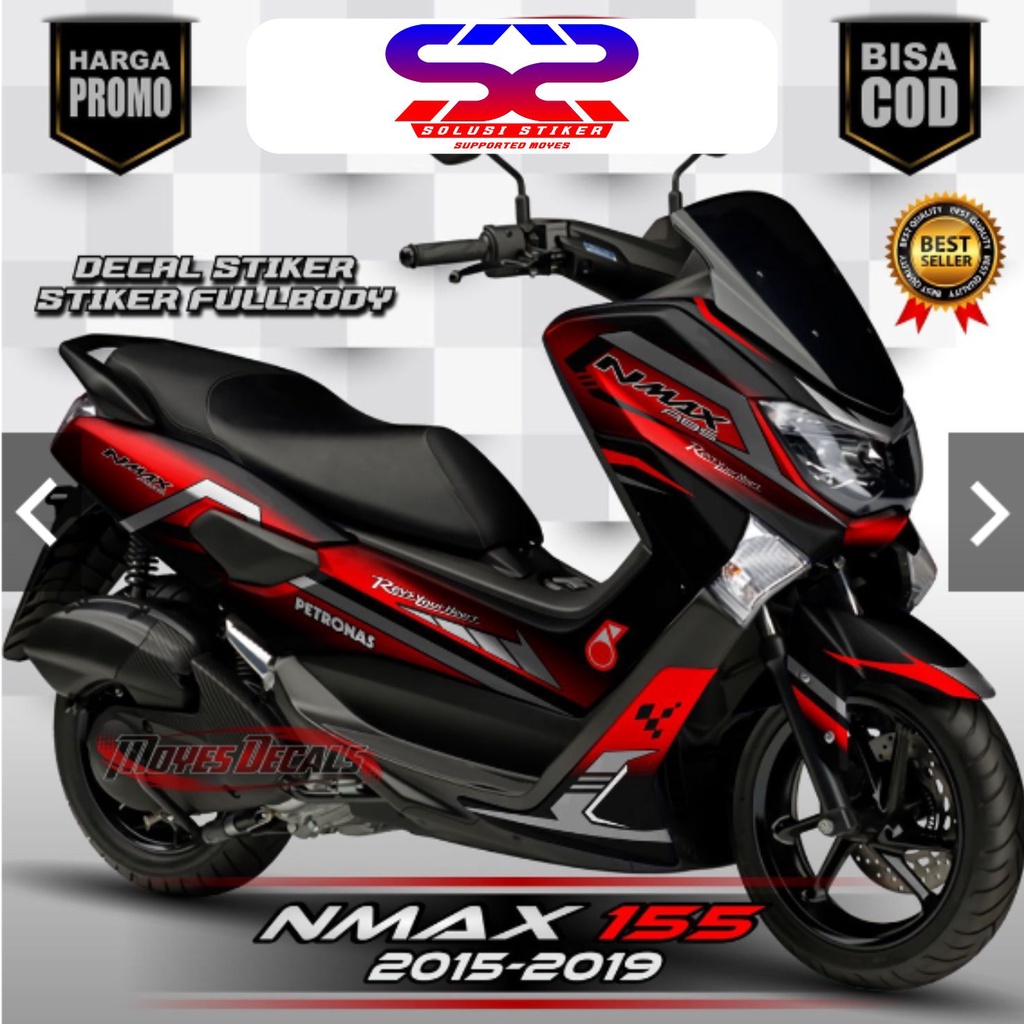 TERBARU STICKER  DECAL Full Body NMAX 155 - NMAX 2015-2019  Decal Stiker NMAX Full Body Merah Varias