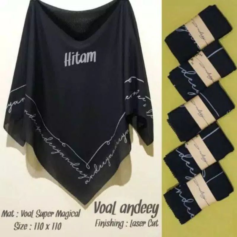 Hijab Denay KW Segi Empat Voal/Hijab Motif Denay  Polos voal segi emat