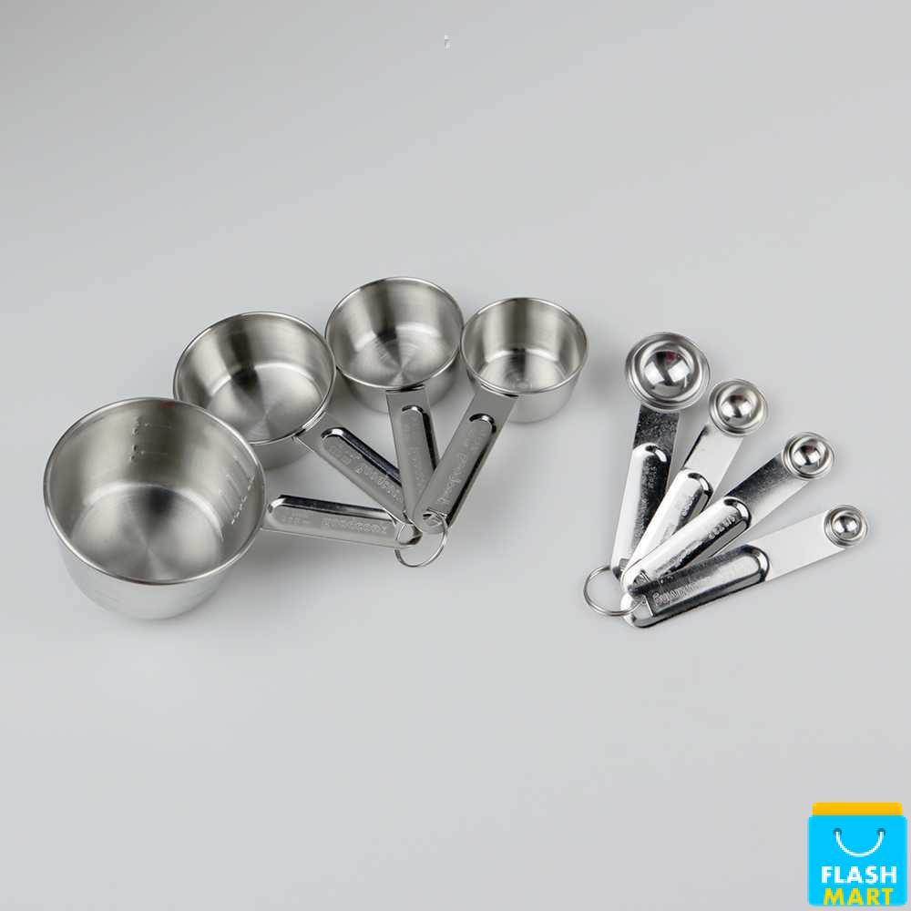 Flashmart Sendok Takar Ukur Stainless Steel Measuring Spoon 8 PCS - 16780