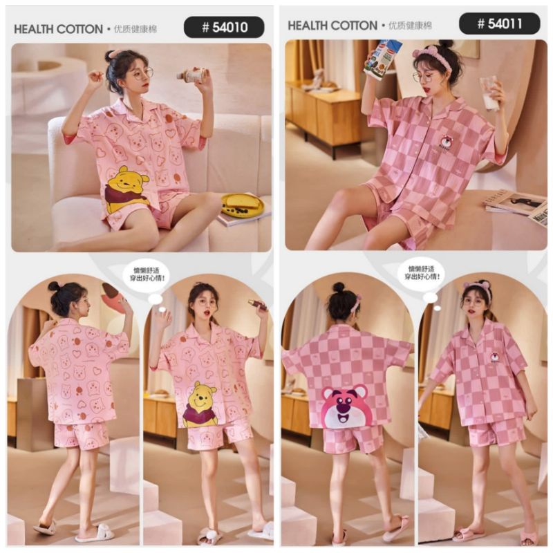 Piyama HP Wanita Motif Karakter Kartun Baju Tidur Hotpants Baju Tidur Wanita