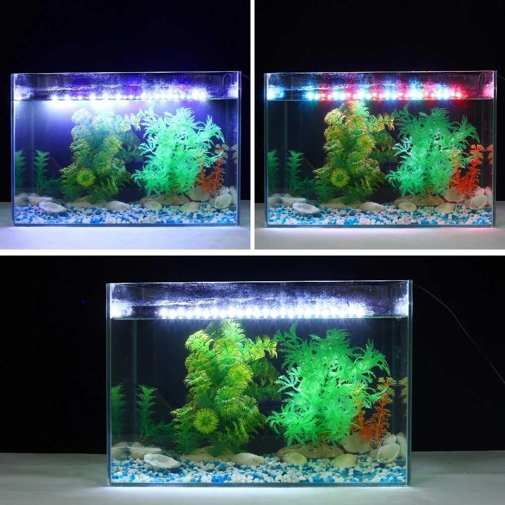 Aibao Lampu Akuarium LED Fish Tank Lamp White Light 27 cm - T4 - Black