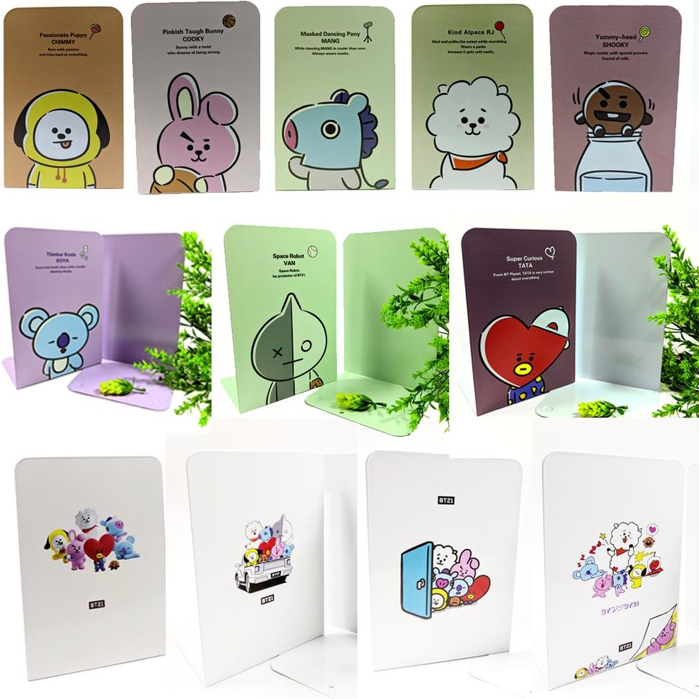 

[ART. 90] PENAHAN BUKU/PEMBATAS BUKU BESI/BOOKEND HOLDER KARAKTER BT21