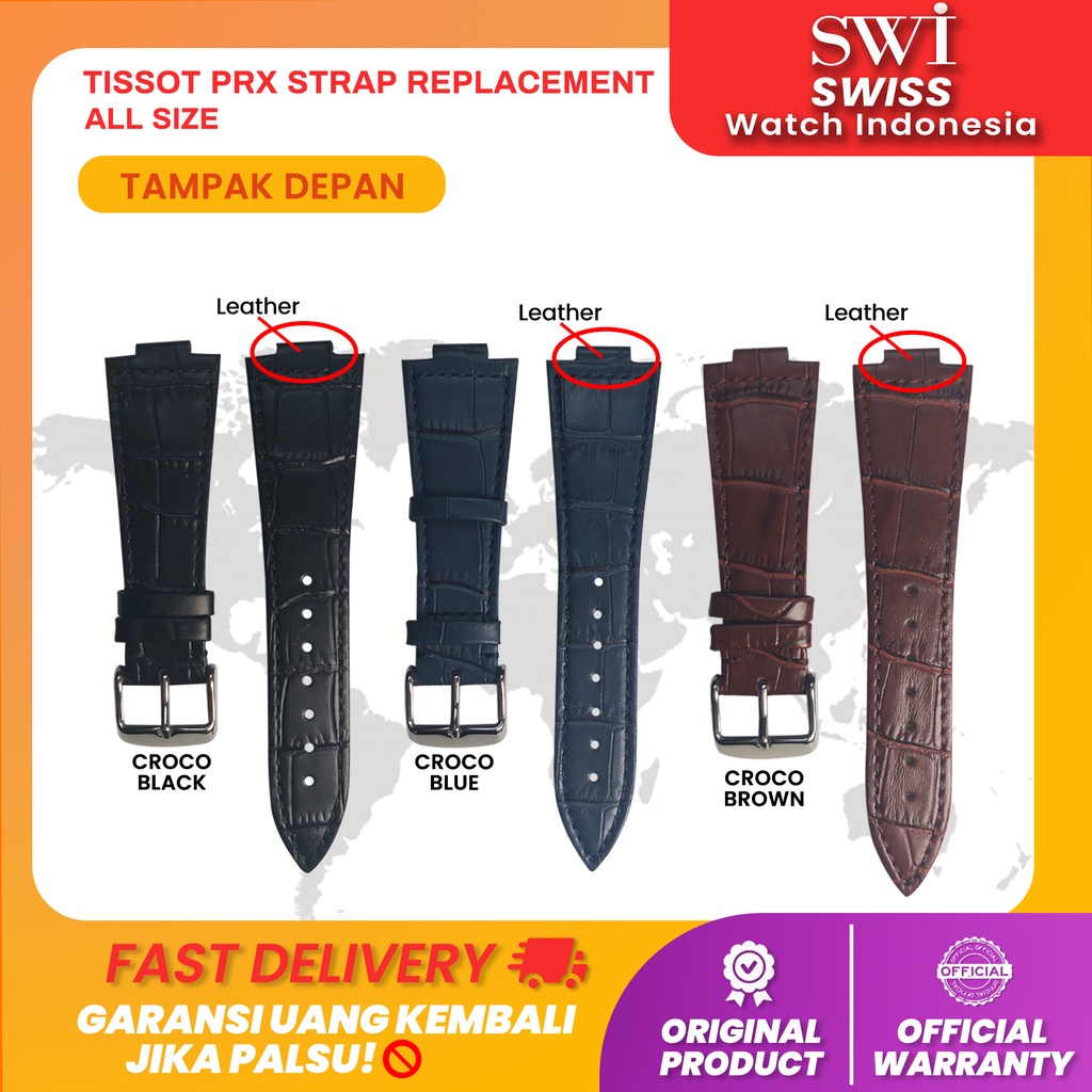 Tali Kulit Pengganti Strap Leather Watch Jam Tangan Tissot PRX