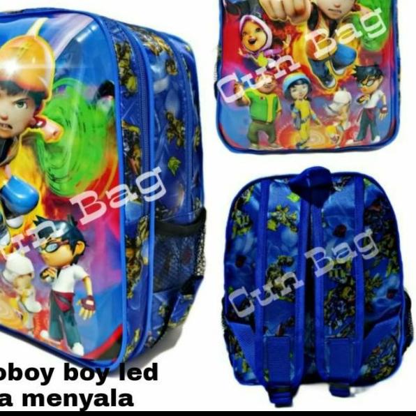 ✸ Tas sekolah anak sd karakter Boboiboy gambar timbul Led nyala tas ransel anak laki laki BOBOIBOY ➢