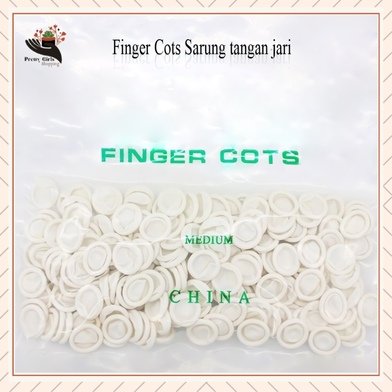 Pretty 200PCS Sarung Jari Finger Cot Sarung Jari Tangan Karet Lateks Untuk Nail Art/Pelindung Anti Virus